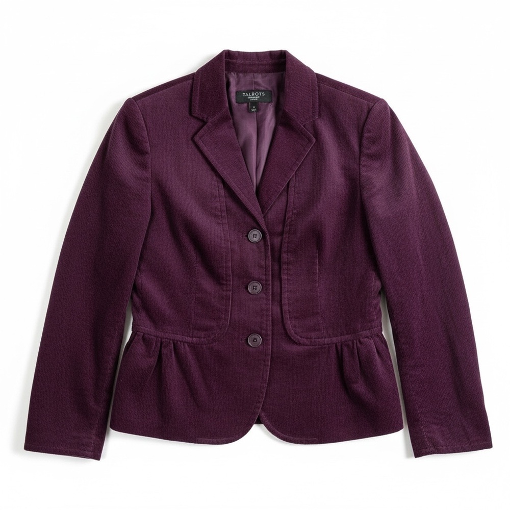 Talbots Purple Corduroy Peplum Blazer Jacket – Size 2P